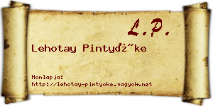 Lehotay Pintyőke névjegykártya